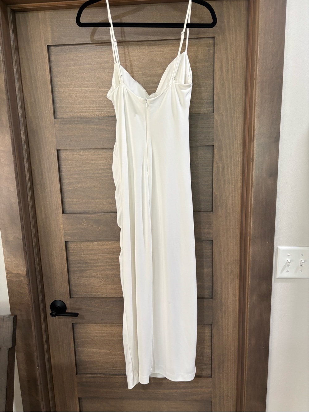 Zara White Cowl Neck Ruched Maxi Dress - Picture 2 of 4